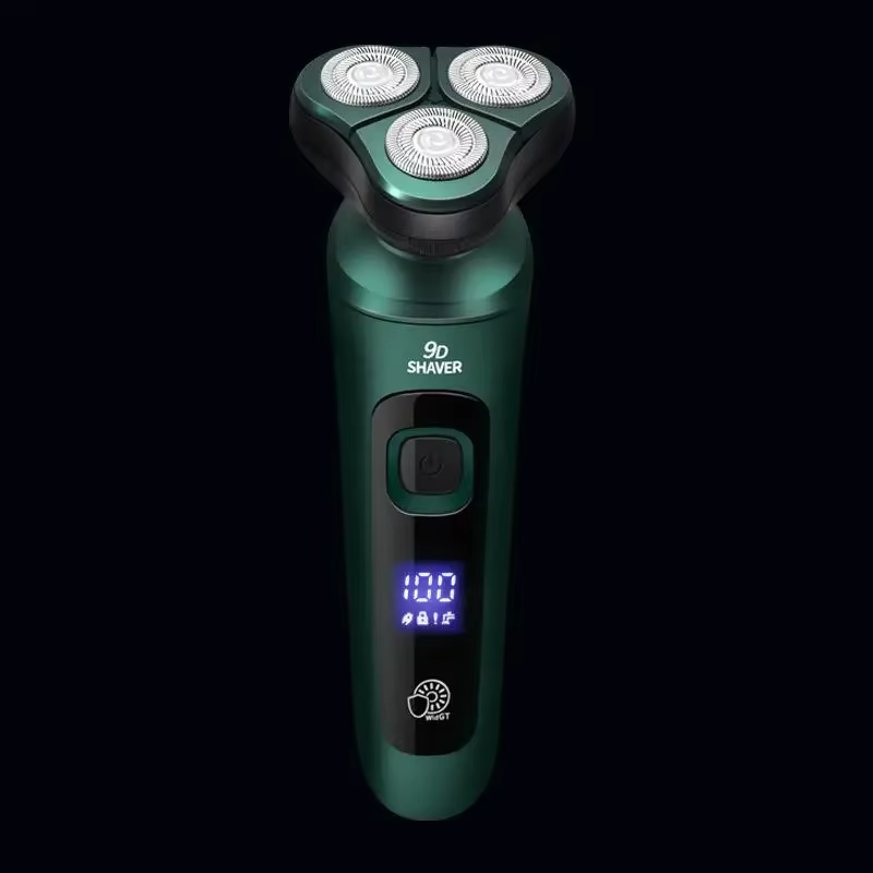 Nouveau rasoir électrique avec écran LED numérique, rasoir flottant à trois têtes, rechargeable par