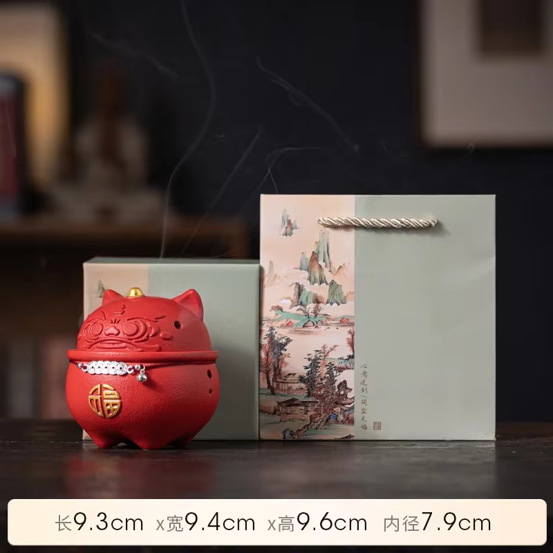 Zhaocai-Brûleur d'encens en céramique Xinglion Line, Eva d'encens intérieur domestique