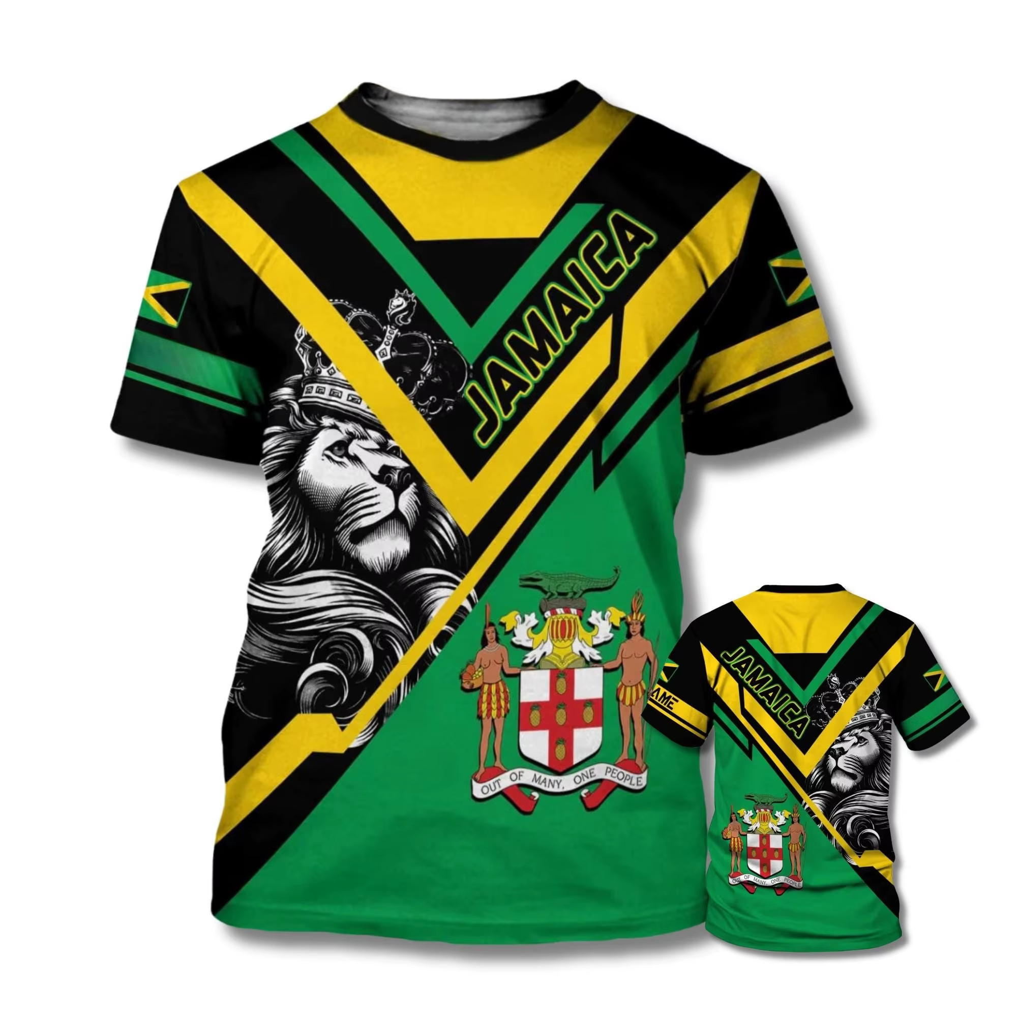 Maillot de football Jamaïque pour hommes et femmes, T-shirt de sport à manches courtes, respirant, s