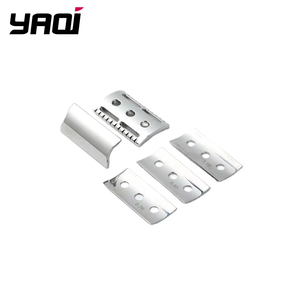 YAQI-Tête de rasoir de sécurité poli en acier inoxydable 316, réglable, différentes lacunes de lame
