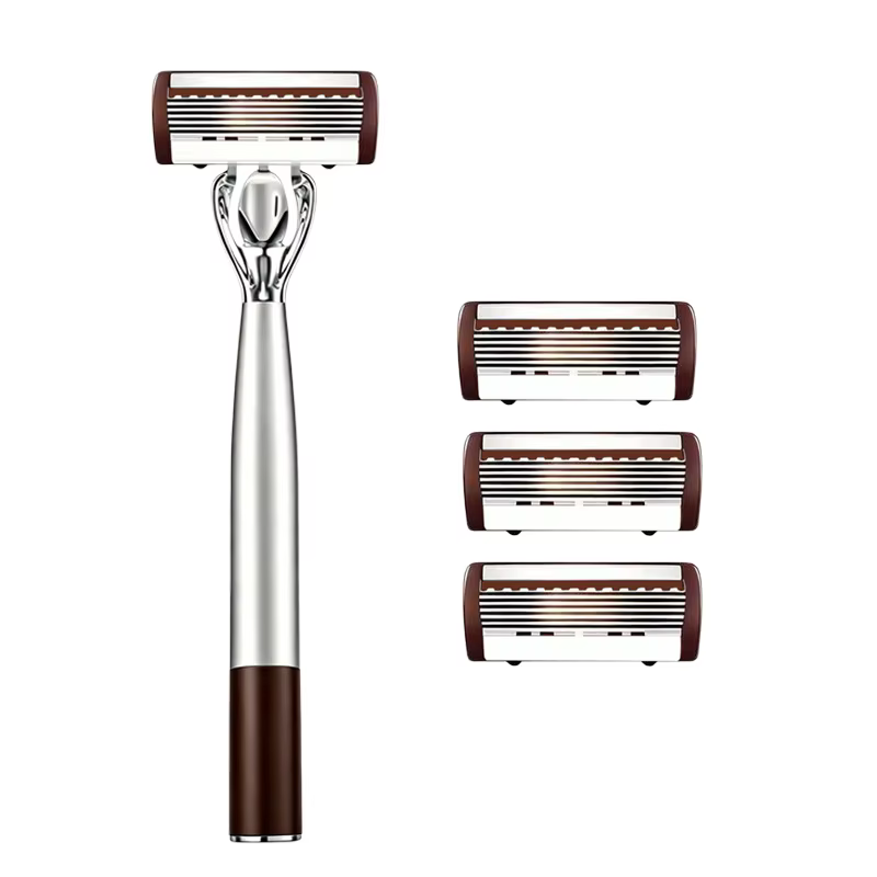 Ensemble de rasoirs manuels classiques : soin du visage quotidien pour hommes, rasoir en acier inoxy