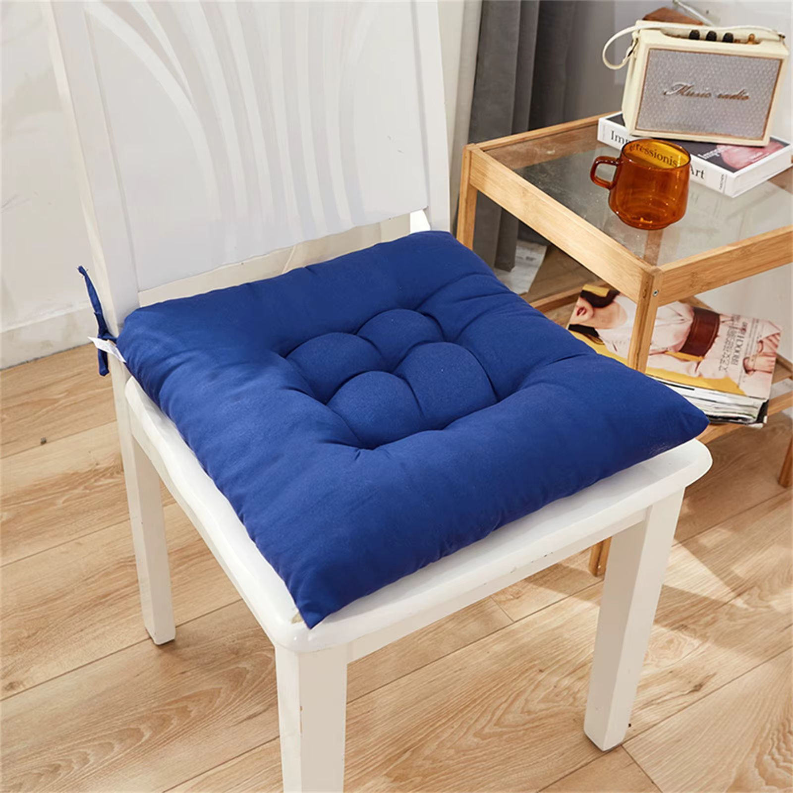 Coussin de Chaise en Polymères Carrés en Coton Doux et Rembourré, Solide, pour Bureau, Maison, Voitu