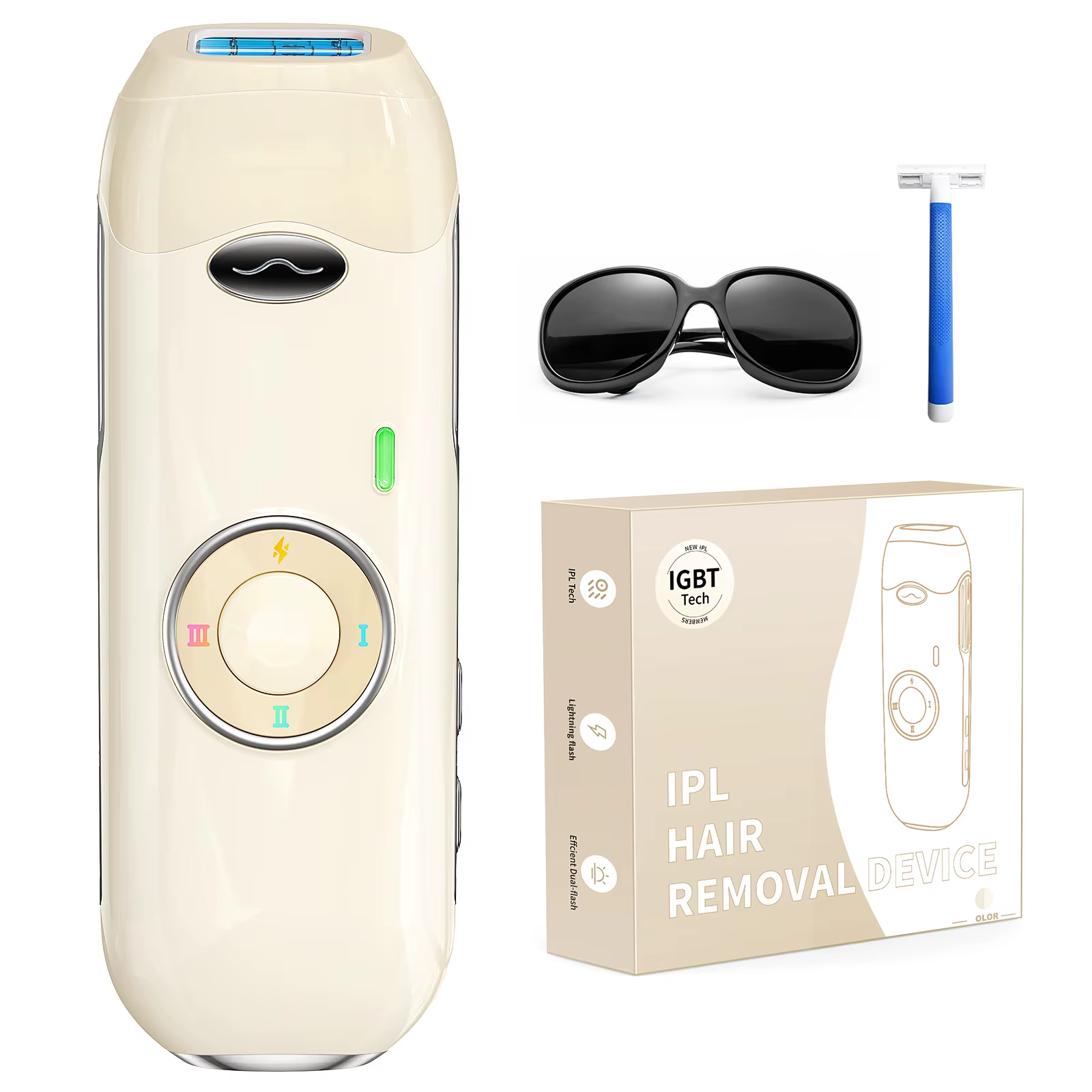 Épilation au laser IPL 0,8 s, flashs illimités, épilateur permanent indolore pour femmes/hommes, vis