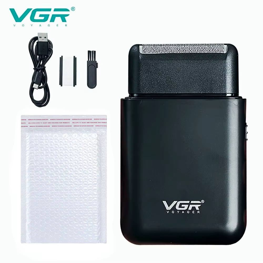 VGR Rasoir électrique Tondeuse À Barbe Professionnelle Rasoir Mini Rasoir Portatif Rasage à mouvemen