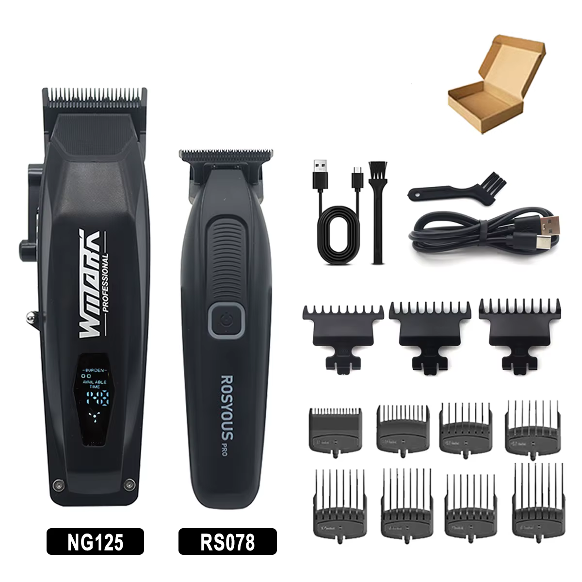 Kit de tondeuse à cheveux professionnelle pour hommes avec affichage LED lame DLC 9000 tr/min Machin