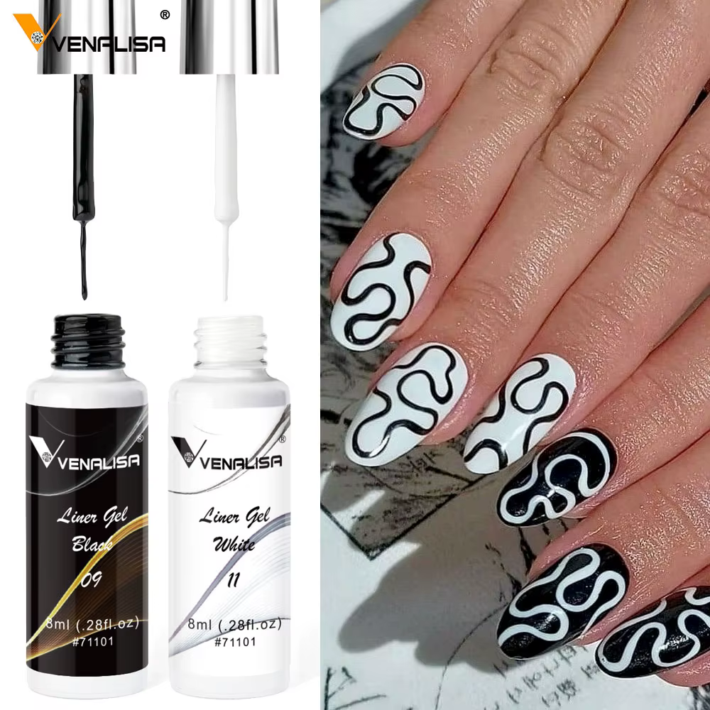 VENALISA – vernis à ongles français, ligne blanche, 21 couleurs, Gel de peinture UV/LED, beau vernis