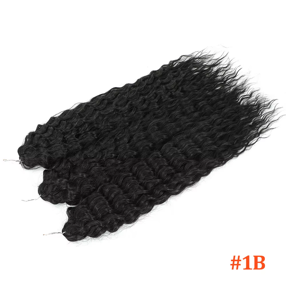 22 "300g Curl Crochet cheveux Ombre gris Orange Blonde synthétique vague d'eau torsion Crochet cheve