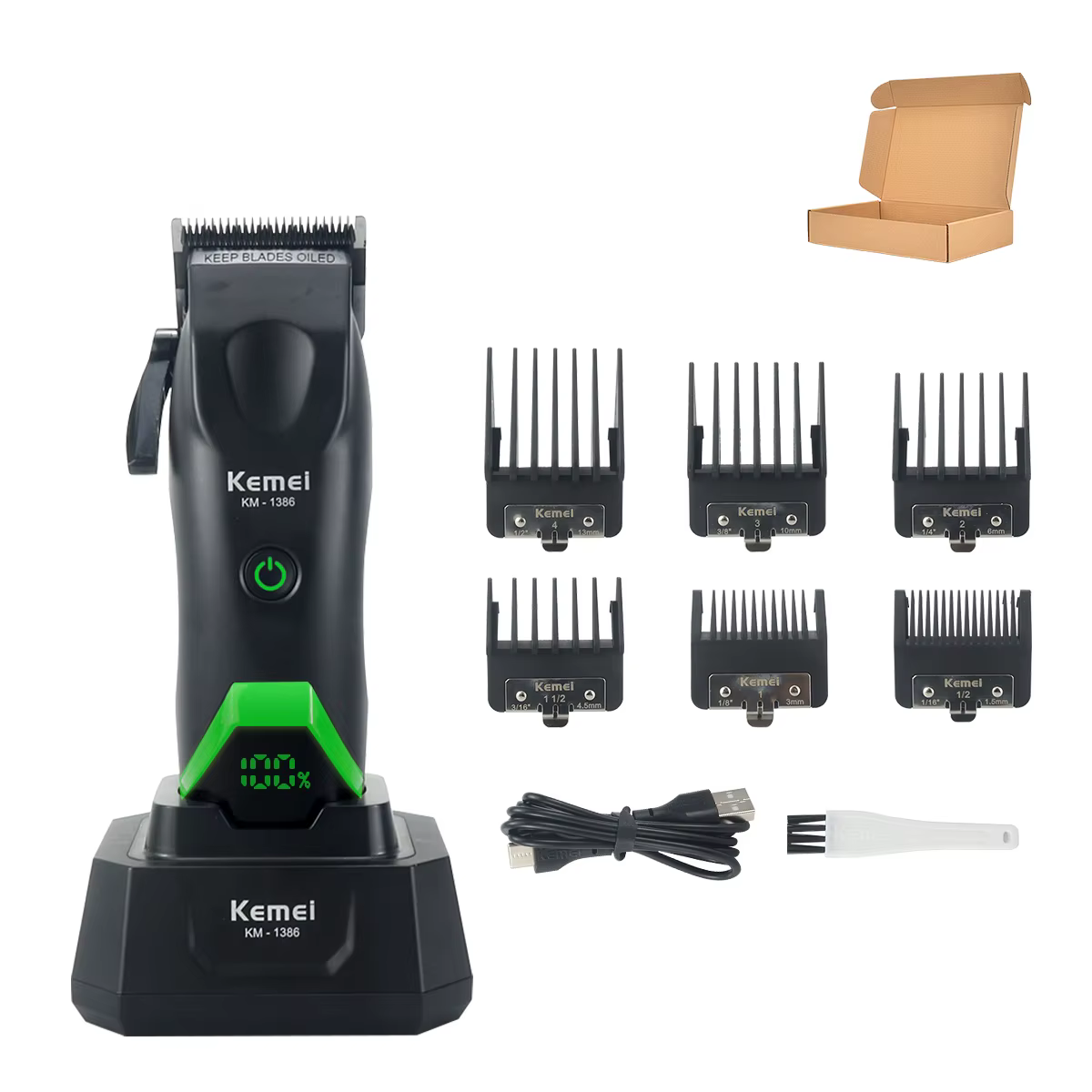 Tondeuse pour hommes 8000 tr/min avec chargeur de base et écran LED – Machine à couper les cheveux p