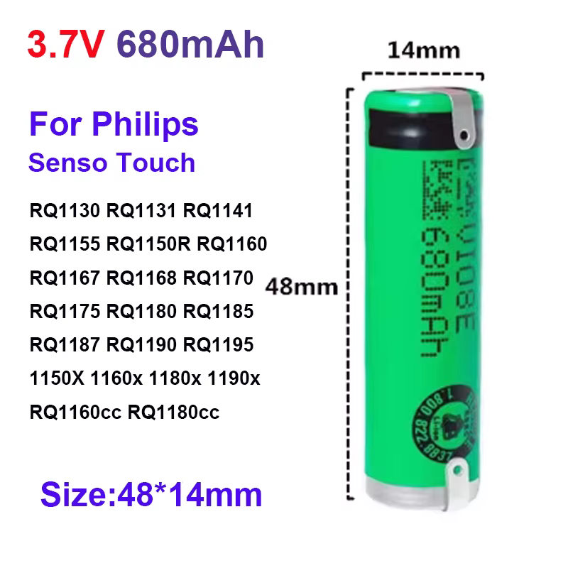 Batterie pour rasoir 6300 6400, pour Philips Senso Touch RQ1130 RQ1131 RQ1141 RQ1155 RQ1150R RQ1160