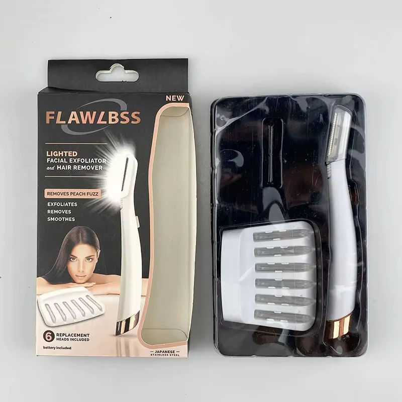 Tondeuse à sourcils électrique avec lumière LED, dispositif d'épilation pour dames, outil de toilett