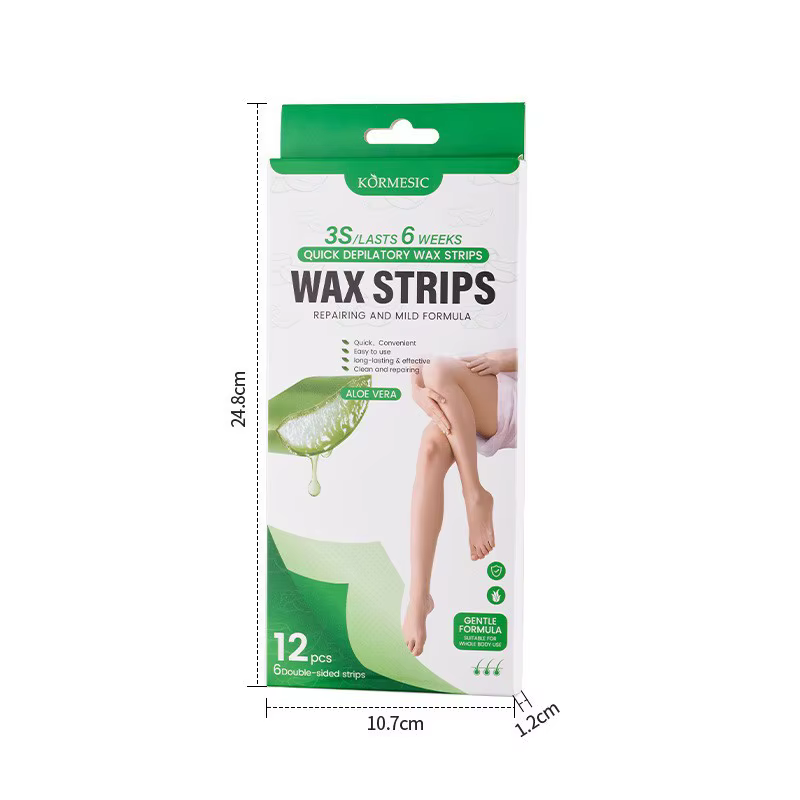Kit de 12 Bandes de Cire Dépilatoire pour Femmes et Hommes – Visage, Jambes, Bras, Corps – Doux, Non