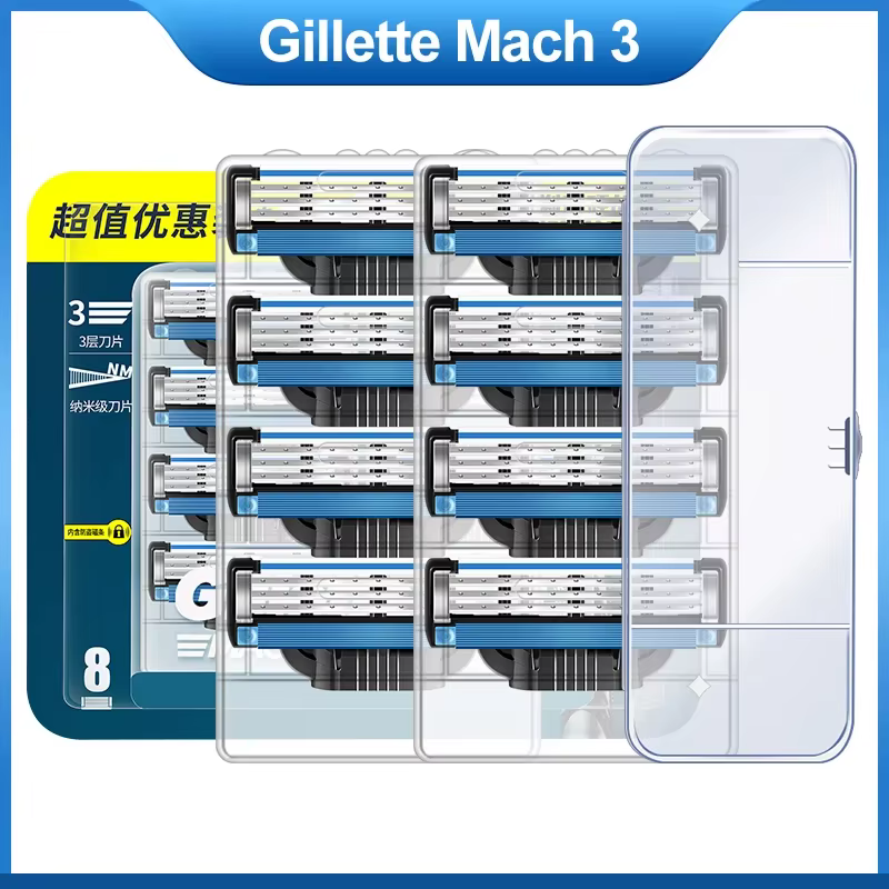 Gillette-Rasoir de tête Mach 3 pour hommes, adhérence quotidienne avec Lubstrips, 3 couches, coupe r