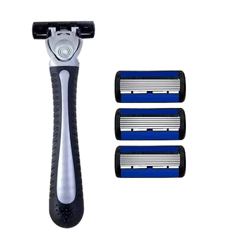 Rasoir de sécurité manuel pour homme 1 manche + 3/6/18 lames, lame de rasage/épilation en acier inox