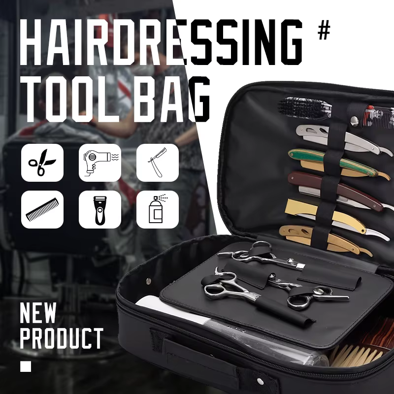 Étui pour ciseaux de barbier résistant aux chocs et imperméable, grande capacité, organiseur de rang