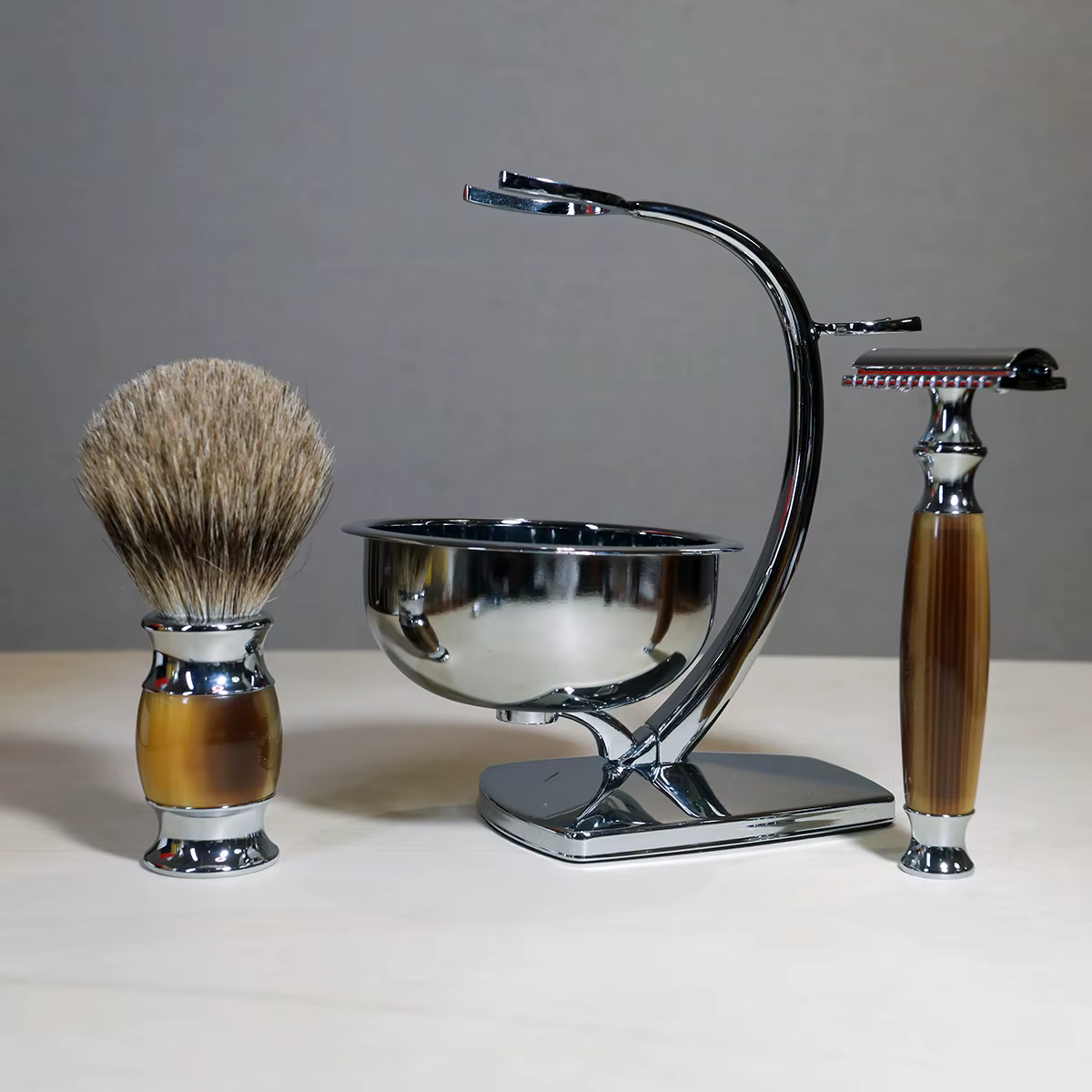 IRAZOR – Kit de rasoir classique à Double bords pour hommes, lame de rechange, rasoir manuel, bol de