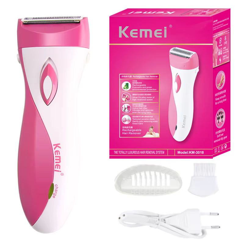 Kemei KM-3018 Électrique Rechargeable Dame Rasoir Épilateur Indolore Rasage Laine Grattage UE Pour T