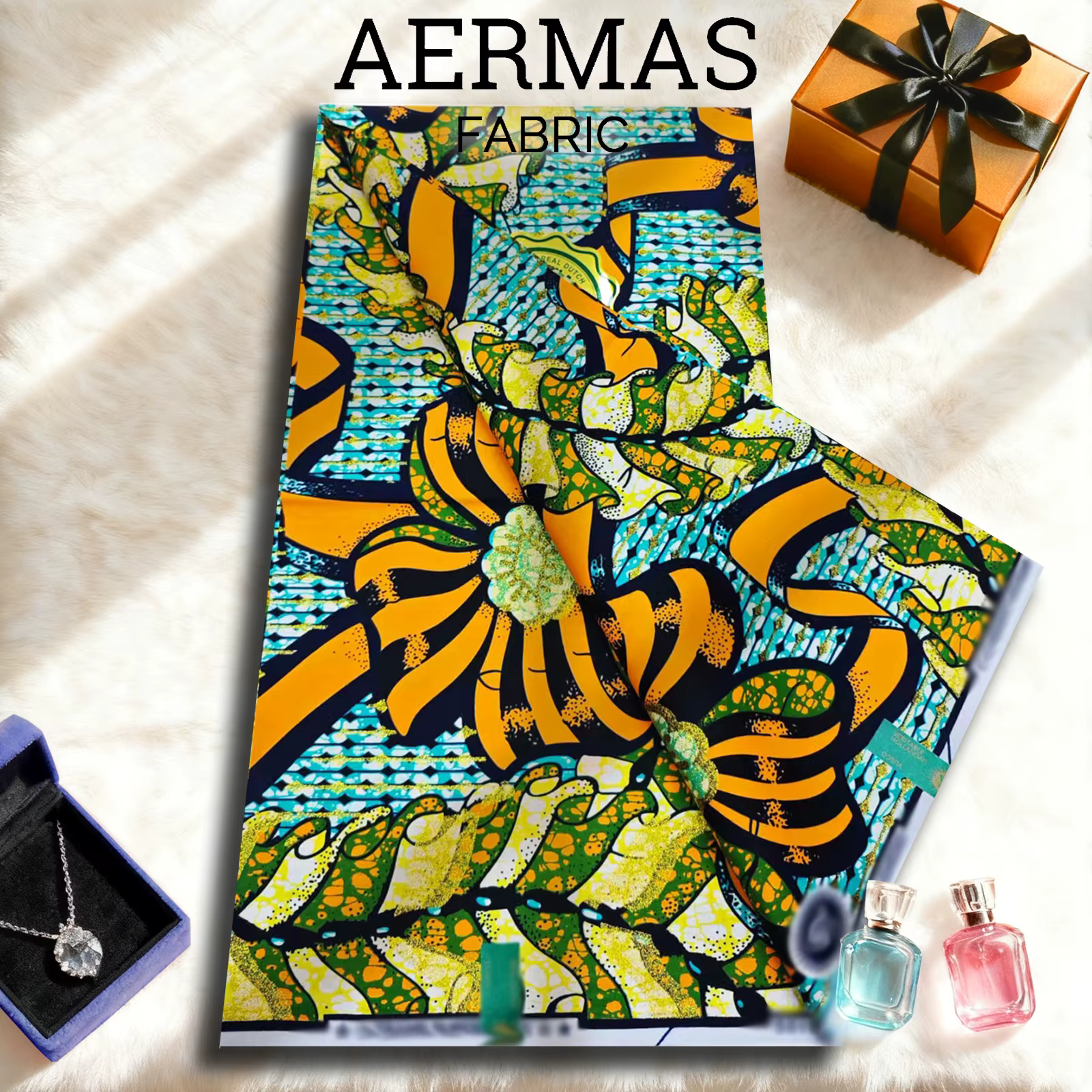 Tissu de cire de coton super africain, 6 yards, 100% coton, couture Ankara, vente en gros pour ridea