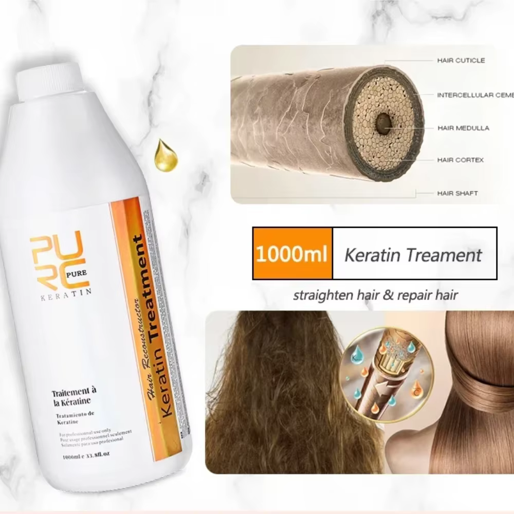 PURC kératine cheveux lissage traitement lissant pour cheveux bouclés crépus soins produits de kérat