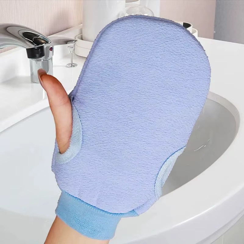 1 Gant de douche exfoliant double face, 1 Gant de massage corporel en mousse, Gants de bain pour gom