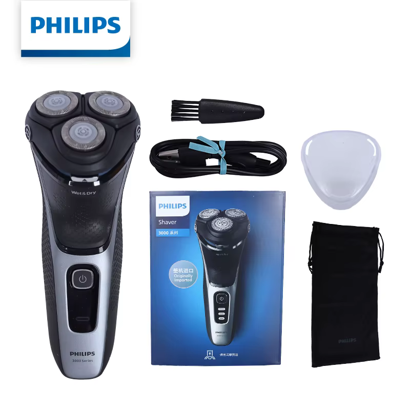 Rasoir électrique Philips S3216 à tête flottante, rasoir humide et sec, charge rapide, lame en acier