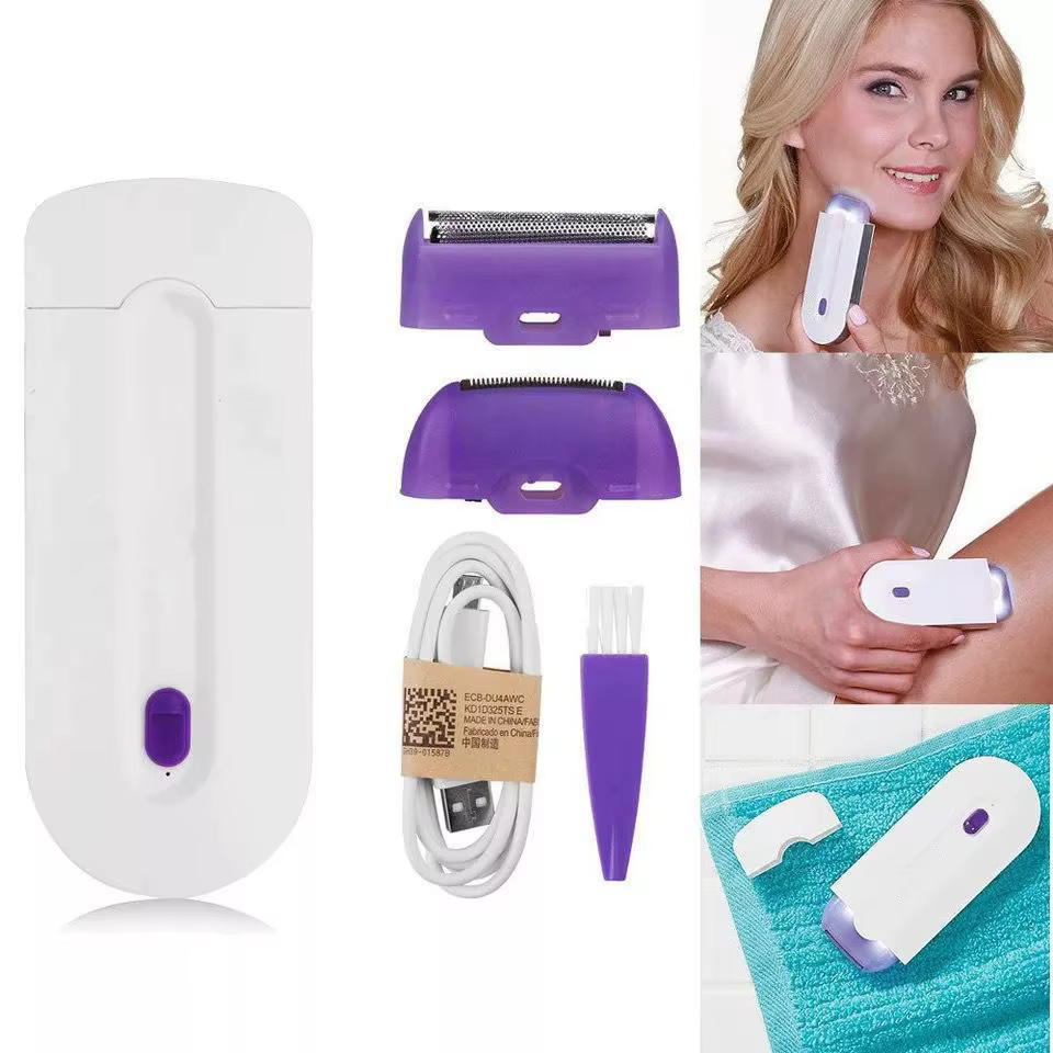Épilateur électrique à lumière bleue pour femmes, rasoir à induction, outil d'épilation à distance,
