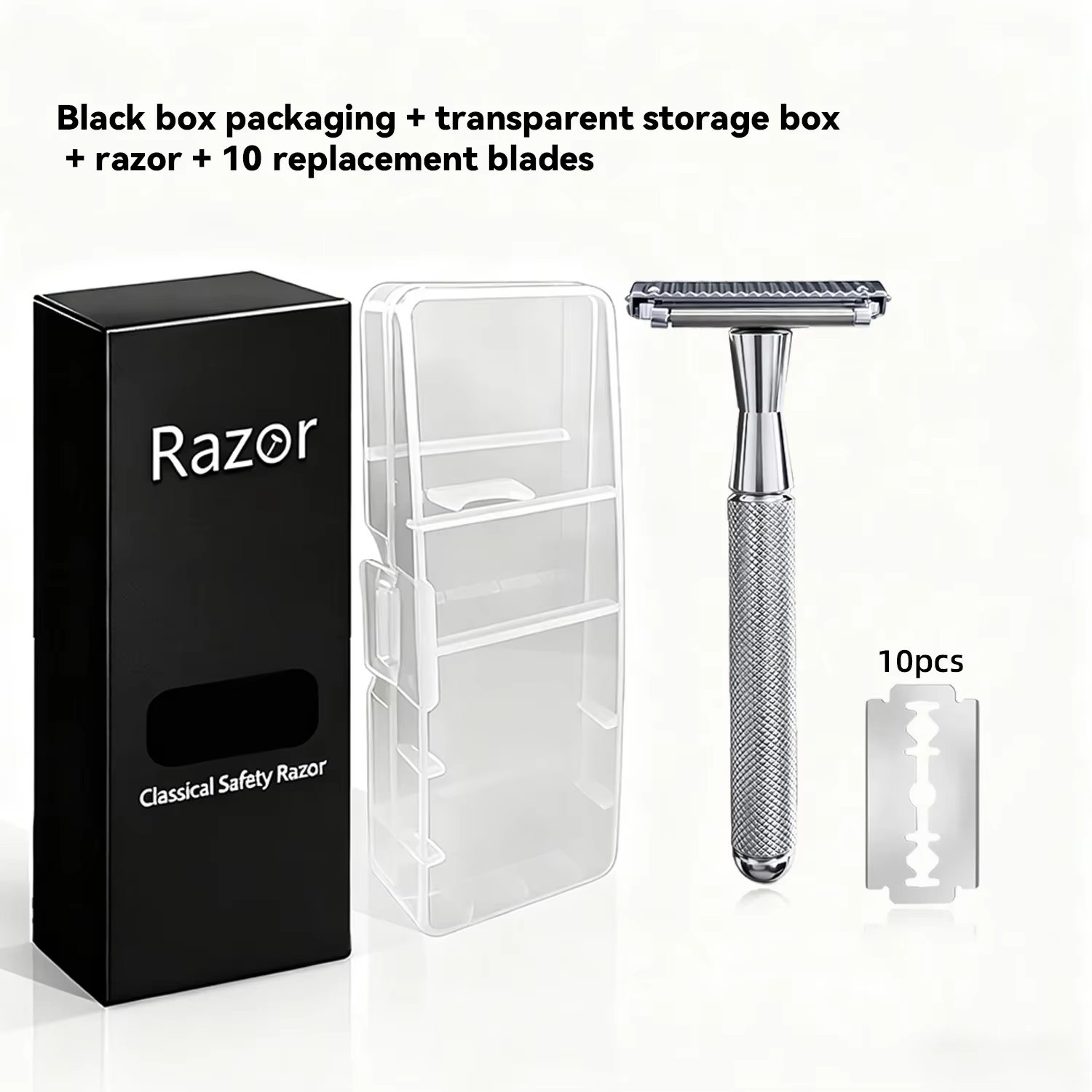 RZACLEA22T-1 rasoir de sécurité double couche avec tête à roulettes, rasoir quotidien élégant en all