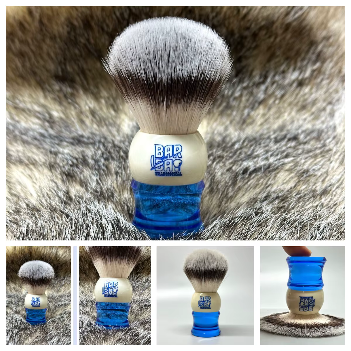 Barba Tradicional – Pinceau de rasage Topázio – Pinceau de rasage en fibre synthétique G4 22 mm, des