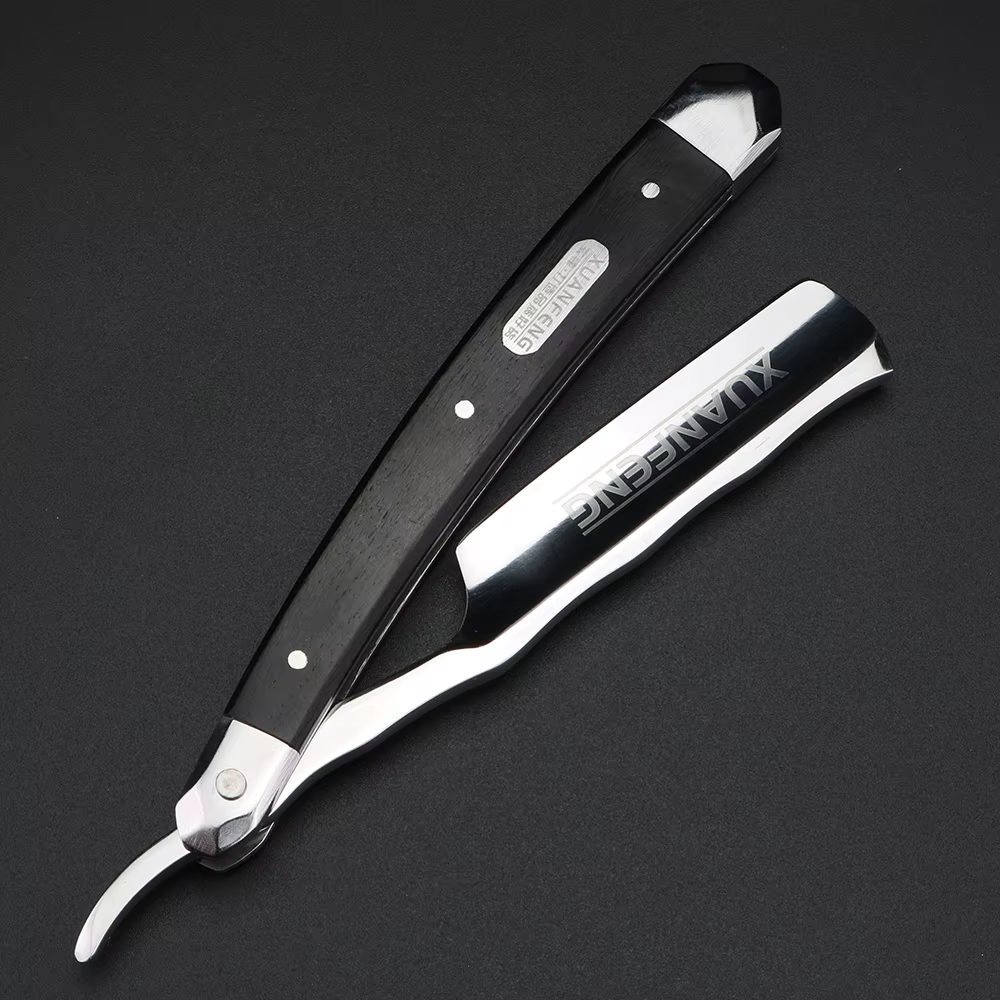 XUANFENG-Rasoir Pliant à Miroir en Acier pour Homme, Haute Dureté, Bord Droit Tranchant, 440C