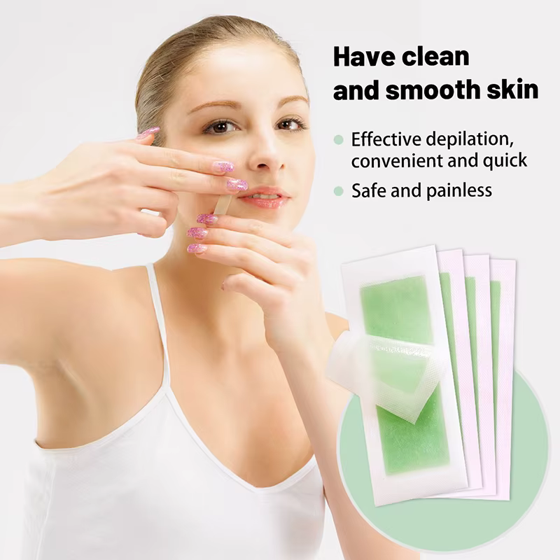 12/24 pièces bandes de cire pour les lèvres du visage pour le visage menton lèvre supérieure mâchoir