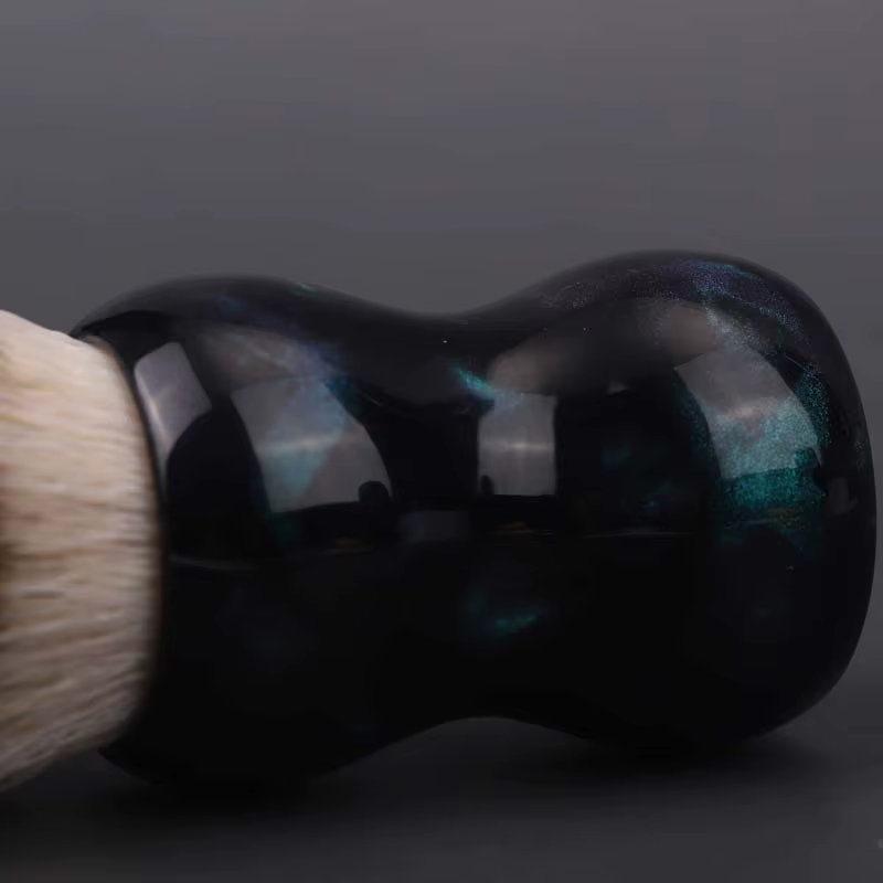 YAQI – brosse de rasage en poils synthétiques émeraude de nuit pour hommes, manche en résine, 26mm