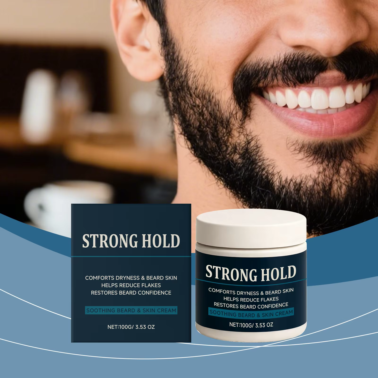 Hydratant pour barbe pour hommes – Texture douce, hydratation rafraîchissante, Non grasse, facile à 