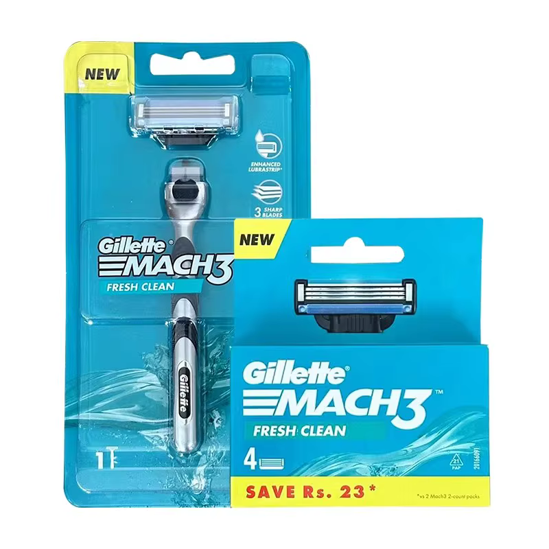 Ensemble de rasoirs Gillette Mach3 pour hommes, 1 manche + 5 recharges de lames, 3 couches de lames,