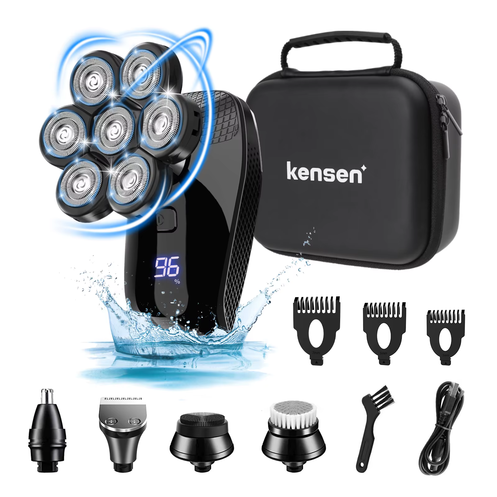 Kensen S8 rasoirs électriques pour hommes 7D coupe flottante Rechargeable IPX6 étanche tondeuse à ba