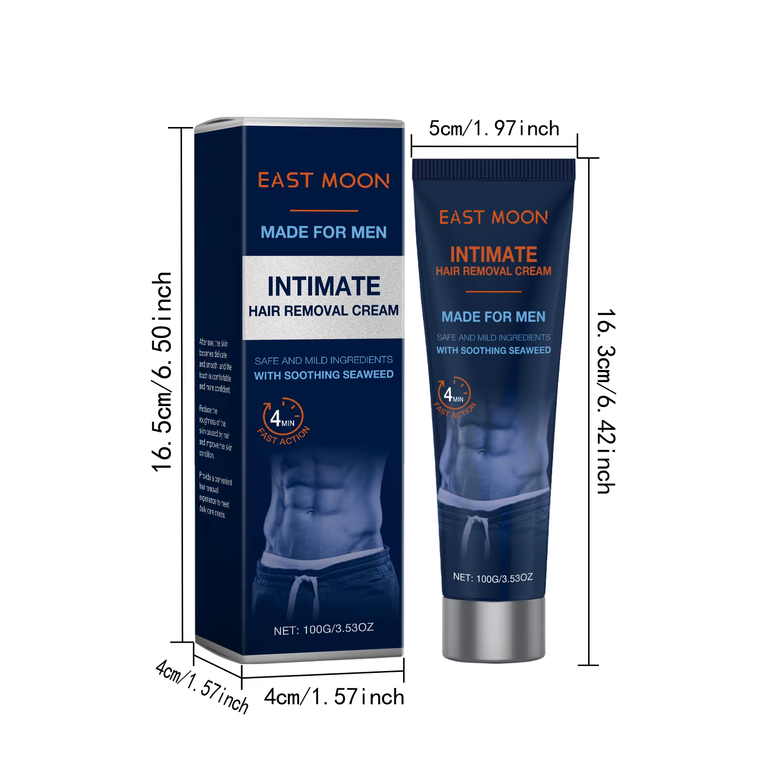 Crème dépilatoire Avocado Man pour zones intimes, sans douleur, apaisante, douce, pour la barbe, le