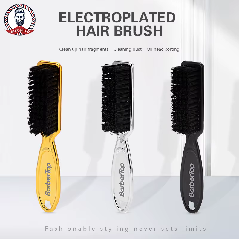 Brosse de nettoyage de cheveux douce, manche en plastique, plumeau de cou rétro pour Salon de coiffu