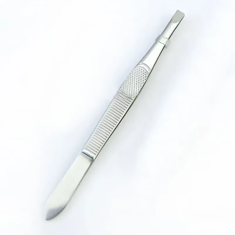 Pincettes professionnelles pour épilation des sourcils, 1 pièce, outil à pointe plate, en acier inox