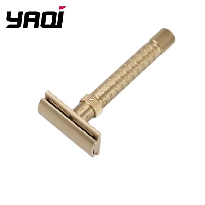 Nouveauté 2026 ! YAQI Rasoir de sécurité The Final Cut - Brass V2 en laiton 100 %, réglable - Longue