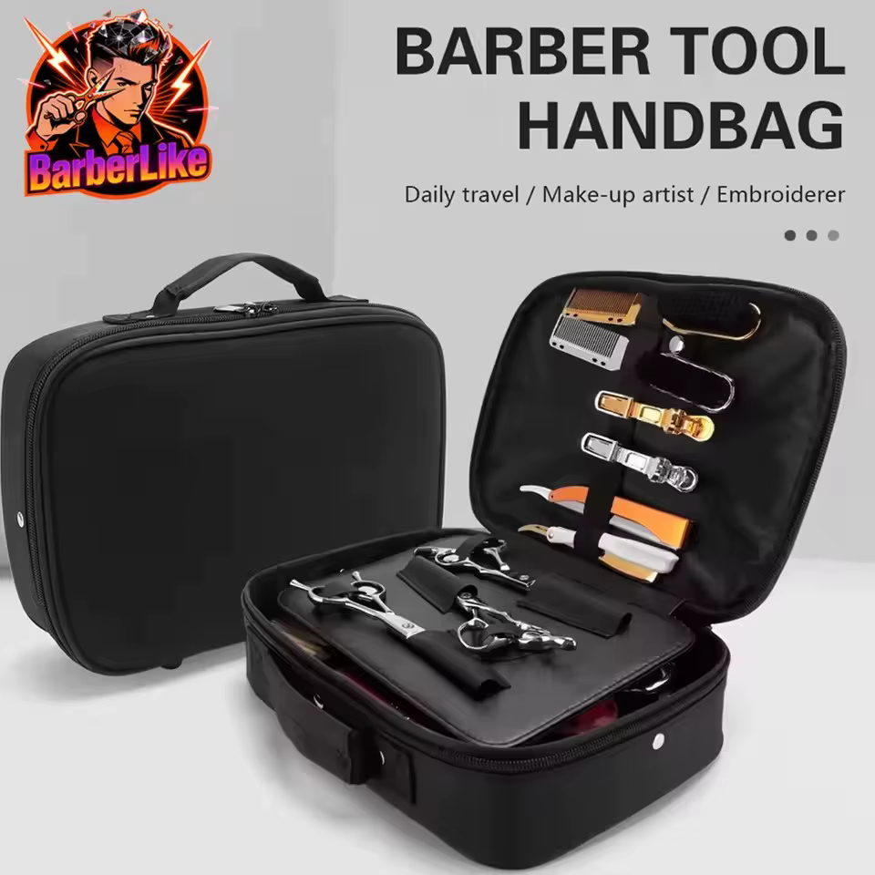 Sac de tondeuse électrique de barbier en cuir PU, sac de rangement d'outils de Salon de coiffure, sa