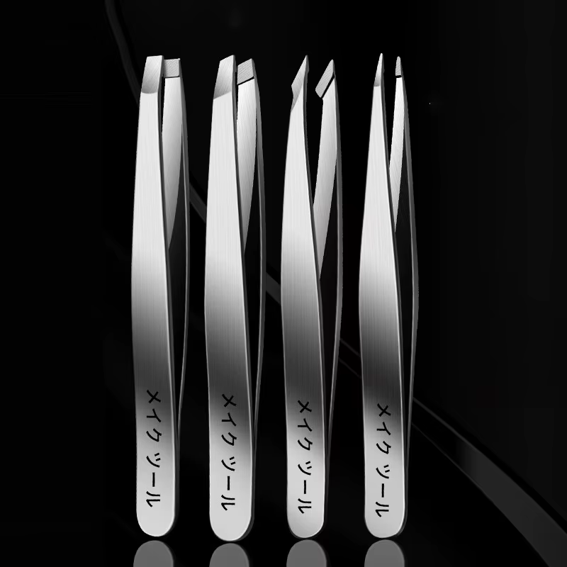 Ensemble de 4 pinces à épiler professionnelles, parfaites pour l'épilation des sourcils, très facile