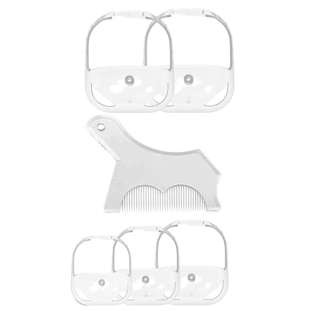 Kit d'outils de coiffage de barbe pour hommes, gabarit de rasage pour barbe de cheval, peigne à barb