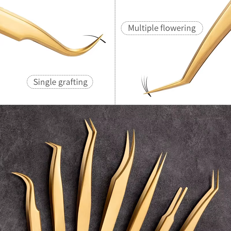 Ensemble de pincettes pour faux cils, 6 pièces, pour Extensions de cils en éventail, plantation de p
