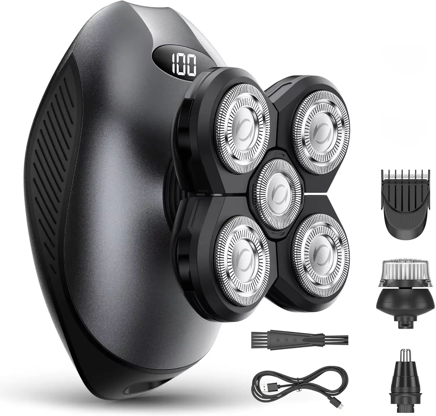 Rasoirs électriques pour hommes chauves, rasoir magnétique 6D, tondeuse à cheveux rechargeable, écra