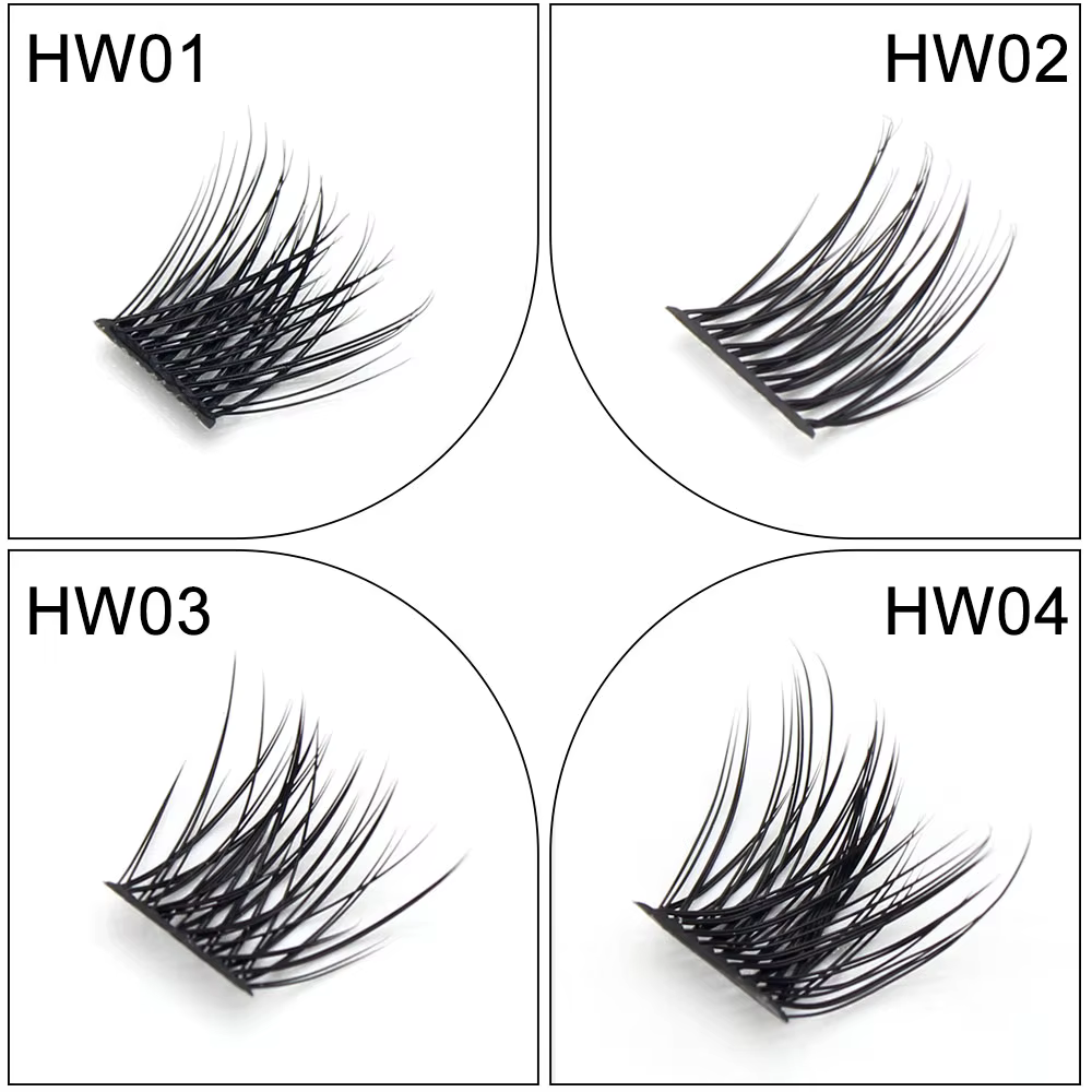 Moonlily 3D Extensions de cils en soie lâche segmenté bricolage grappe faux cils Super doux Style na