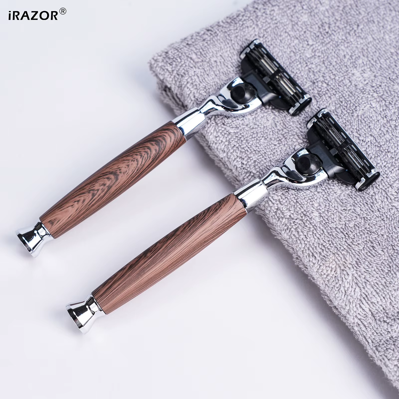 Rasoir classique iRAZOR à grain de bois
