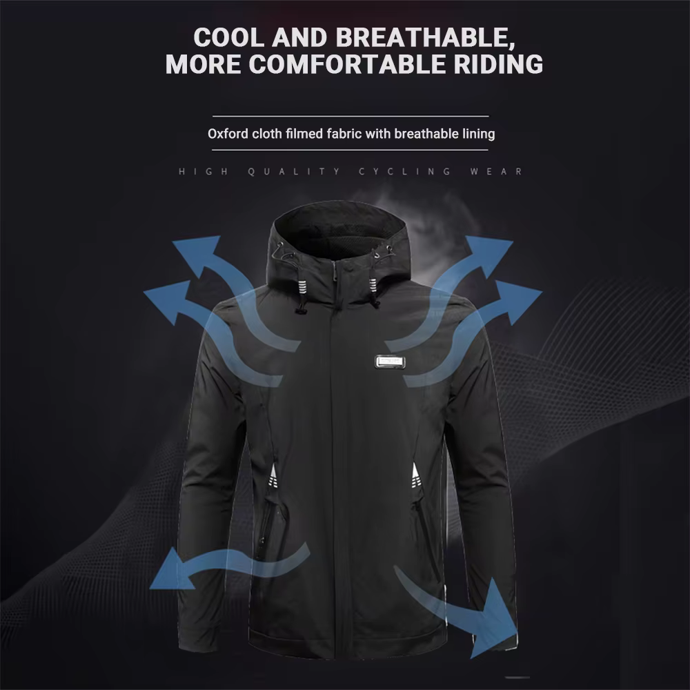 Vestes de moto noires imperméables pour hommes, manteau de moto, protection CE, course de vélo de course, coulée, vêtements de motocross