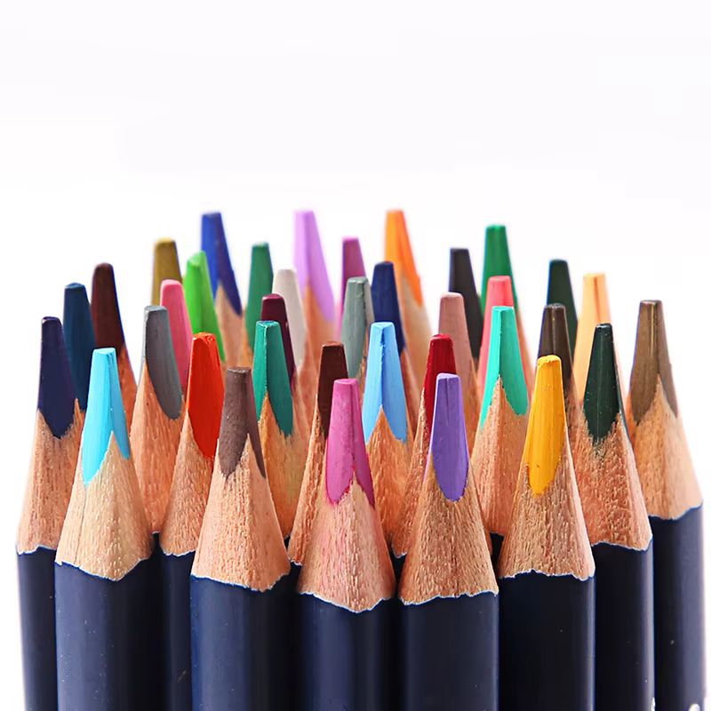 GIORGIONE-Ensemble de crayons d'interconnexion triangulaires en bois, crayons de couleur à dessin, ensembles d'art, fournitures scolaires de coloriage