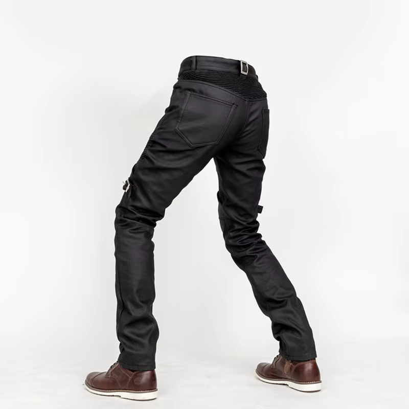 Pantalon de moto avec revêtement ciré à l'huile coupe-vent, jean vintage pour moto Rbike