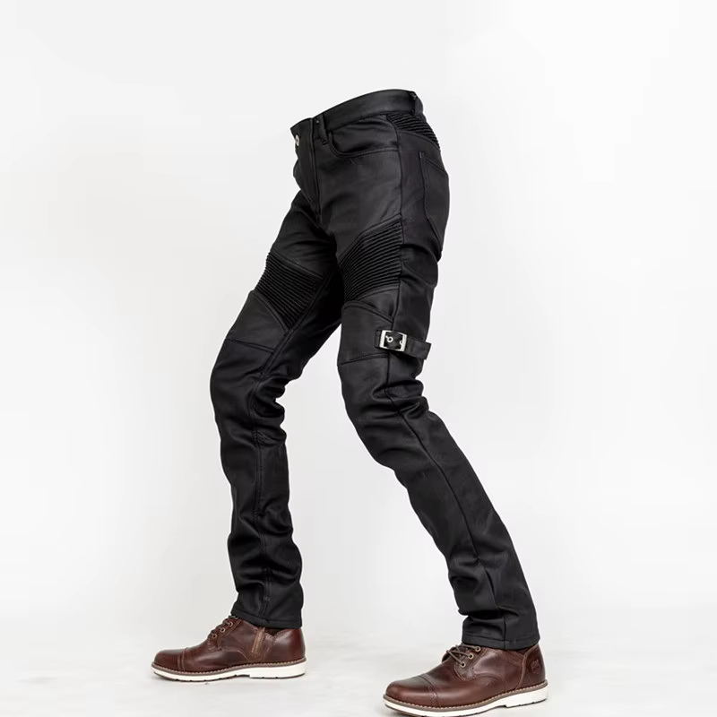 Pantalon de moto avec revêtement ciré à l'huile coupe-vent, jean vintage pour moto Rbike