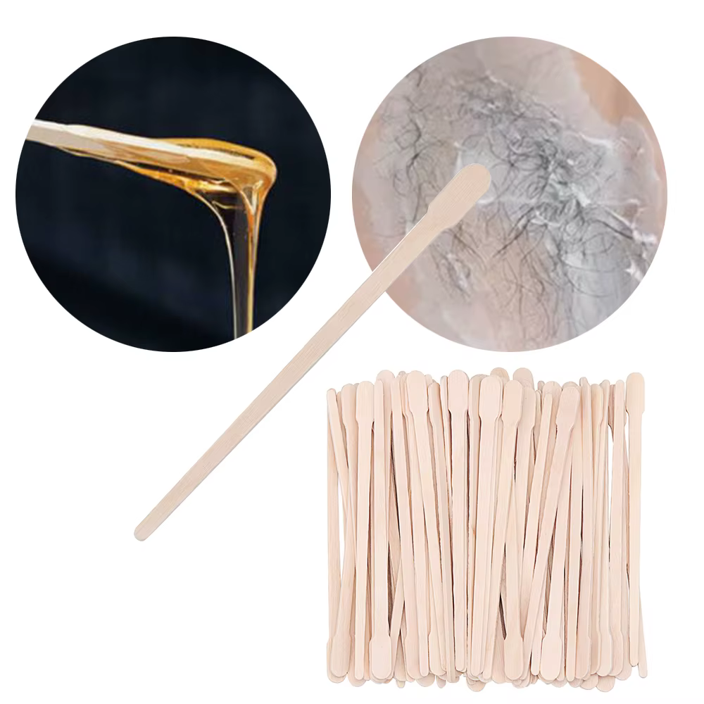 Kit de spatule en bois de bambou pour épilation au poulet