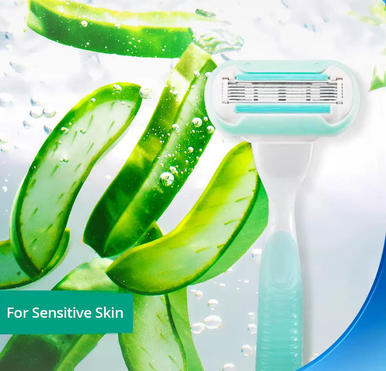 Gillette – lames de rasoir à 5 couches en aloès Venus